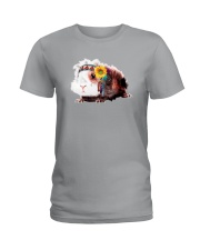 Guinea Pig And Sunflower Ladies T-Shirt thumbnail
