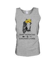 Easily Distracted By Sunflowers And Horses Unisex Tank thumbnail