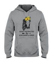 Easily Distracted By Sunflowers And Horses Hooded Sweatshirt thumbnail