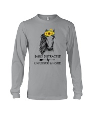 Easily Distracted By Sunflowers And Horses Long Sleeve Tee thumbnail