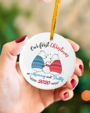 Our First Christmas As Mommy And Daddy Circle ornament - single (porcelain) aos-circle-ornament-single-porcelain-lifestyles-09