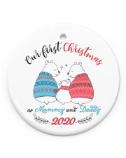 Our First Christmas As Mommy And Daddy Circle ornament - single (porcelain) front