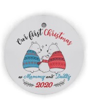 Our First Christmas As Mommy And Daddy Circle Ornament (Wood tile