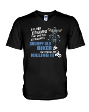 Grumpy Old Biker V-Neck T-Shirt thumbnail