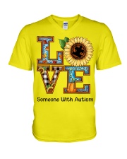Love Someone With Autism V-Neck T-Shirt tile