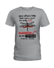A Woman Loved Dragonflies And Had Tattoos Ladies T-Shirt thumbnail