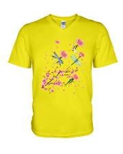Sakura Dragonfly V-Neck T-Shirt thumbnail