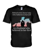 Behind Every Horse Lady V-Neck T-Shirt tile