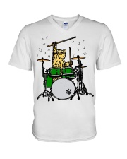 Cat Drum V-Neck T-Shirt thumbnail