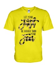 Jesus Let Your Faith Be Bigger Than Your Fear V-Neck T-Shirt tile