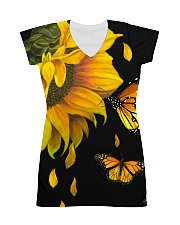 Butterfly And Sunflower All-over Dress front