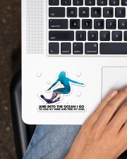 Surfing Into The Ocean Sticker - Single (Horizontal) aos-sticker-single-horizontal-lifestyle-front-11