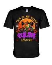 This Is My Scary Quilter Custume V-Neck T-Shirt tile