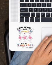 Flamingo We're Trouble Sticker - Single (Vertical) aos-sticker-single-vertical-lifestyle-front-11