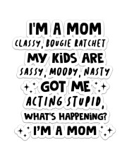 I'm A Mom Sticker - Single (Vertical) front