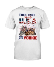 Yorkies And USA Classic T-Shirt front