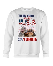 Yorkies And USA Crewneck Sweatshirt thumbnail