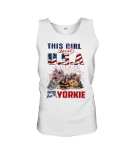 Yorkies And USA Unisex Tank thumbnail