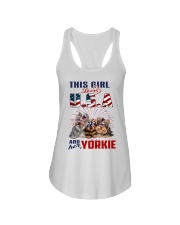 Yorkies And USA Ladies Flowy Tank thumbnail