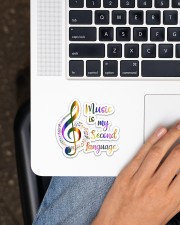 Music Is My Second Language Sticker - Single (Horizontal) aos-sticker-single-horizontal-lifestyle-front-11