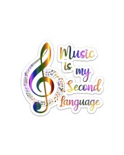Music Is My Second Language Sticker - Single (Horizontal) front