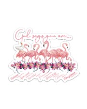 Flamingo God Says Sticker - Single (Horizontal) front