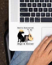 Easily Distracted By Guitar And Dogs Sticker - Single (Vertical) aos-sticker-single-vertical-lifestyle-front-11