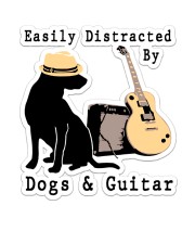 Easily Distracted By Guitar And Dogs Sticker - Single (Vertical) front