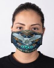 Native White Owl Cloth face mask aos-face-mask-lifestyle-01