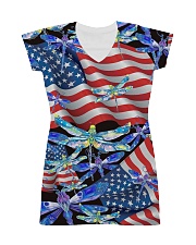 Dragonfly Us Flag All-over Dress front