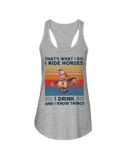I Ride Horses I Drink Ladies Flowy Tank tile