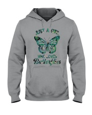 A Girl Loves Butterflies Hooded Sweatshirt thumbnail