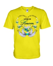 A Big Piece Of My Heart Lives In Heaven V-Neck T-Shirt tile