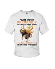 Bee Stop Expecting Normal From Me Youth T-Shirt tile