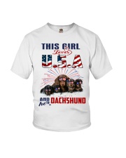 Dachshunds And USA Youth T-Shirt thumbnail