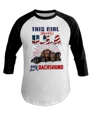 Dachshunds And USA Baseball Tee thumbnail