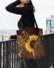 Bee Sunflower Tote Bag All-over Tote aos-all-over-tote-lifestyle-front-05