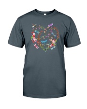 Flower And Dragonflies Classic T-Shirt tile