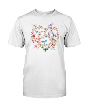 Flower And Dragonflies Classic T-Shirt front