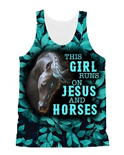 This Girl Runs On Jesus And Horses All-Over Unisex Tank tile