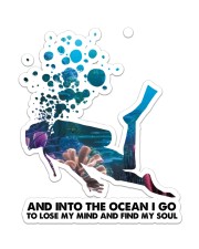 Scuba Diving Into The Ocean I Go Sticker - Single (Vertical) front
