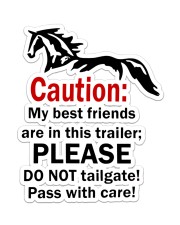 Horse Caution Sticker - Single (Vertical) front