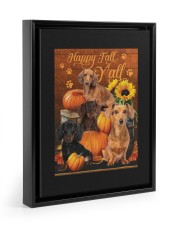 Dachshund Happy Fall Y'all Floating Framed Canvas Prints Black tile