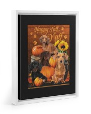 Dachshund Happy Fall Y'all Floating Framed Canvas Prints White tile