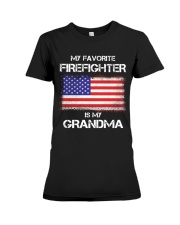 My Favorite Firefighter Is My Grandma Premium Fit Ladies Tee tile