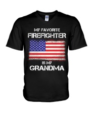 My Favorite Firefighter Is My Grandma V-Neck T-Shirt tile