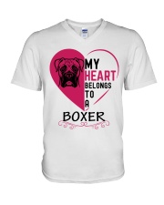 My Heart Belongs to a BOXER V-Neck T-Shirt thumbnail