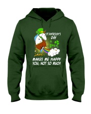 Patrick's day Unicorn make me happy shirt Hooded Sweatshirt thumbnail
