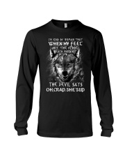 Oh crap She's up Wolf Long Sleeve Tee thumbnail
