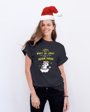 Unicorn Happy Go Lucky Classic T-Shirt lifestyle-holiday-crewneck-front-1